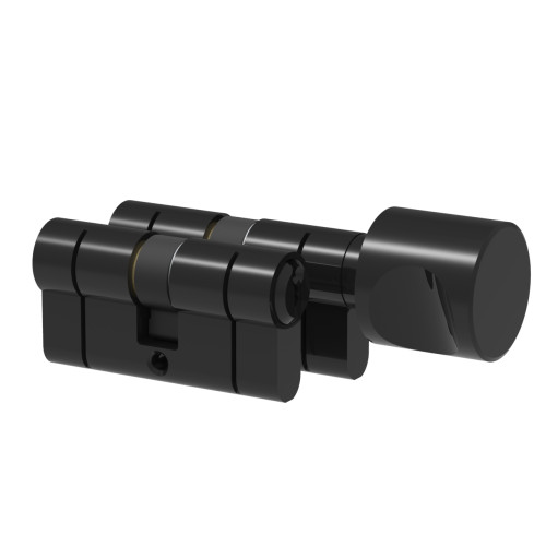 Komplet wkładek Łucznik D profil E8 45-45 gałka MF10  czarna